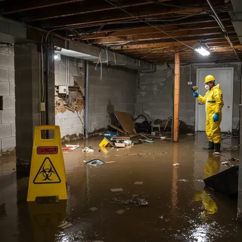 Flooded Basement Electrical Hazard in Will County, IL Property